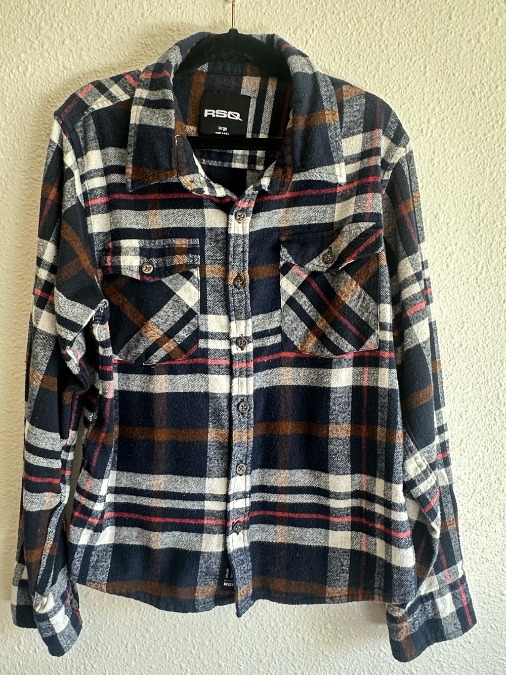 RSQ boys youth large flannel